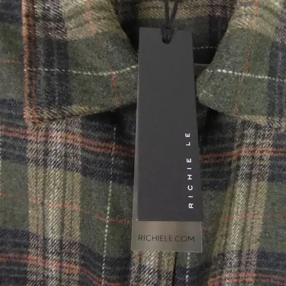 Richie Le Flannel Shacket Men SZ 2XL Wool Blend Heavyweight Utility Workwear NWT